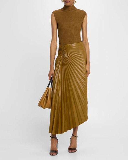 A.L.C. Brown Jada Mock-Neck Top