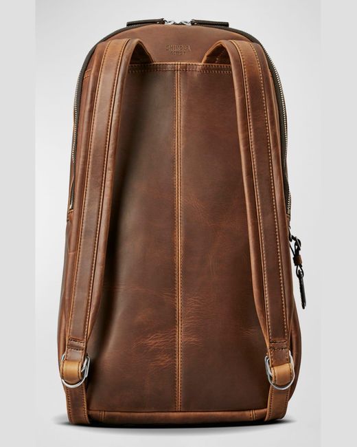 Shinola Brown Runwell Leather Backpack for men