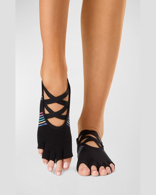 ToeSox Black Elle Hermosa Strappy Half-toe Grip Socks