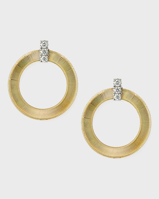 Marco Bicego Metallic Masai 18k Gold Circular Diamond-post Earrings