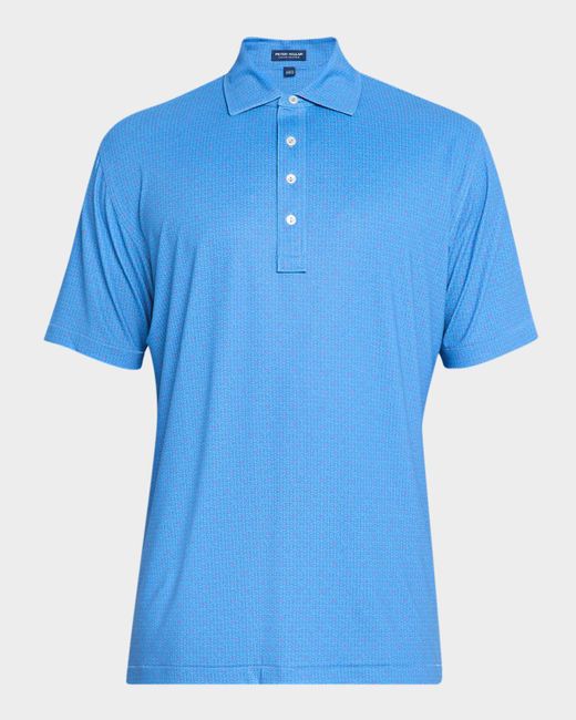 Peter Millar Blue Due North Performance Jersey Polo With Signature Kelly Collar for men
