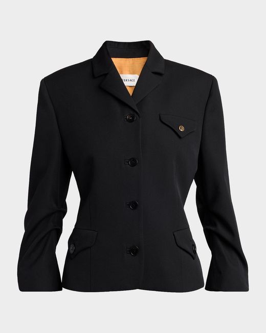 Versace Blue Informal Single-Breasted Jacket