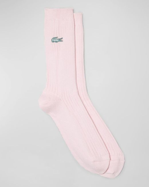 Lacoste Pink X Le Fleur Knit Logo Socks for men