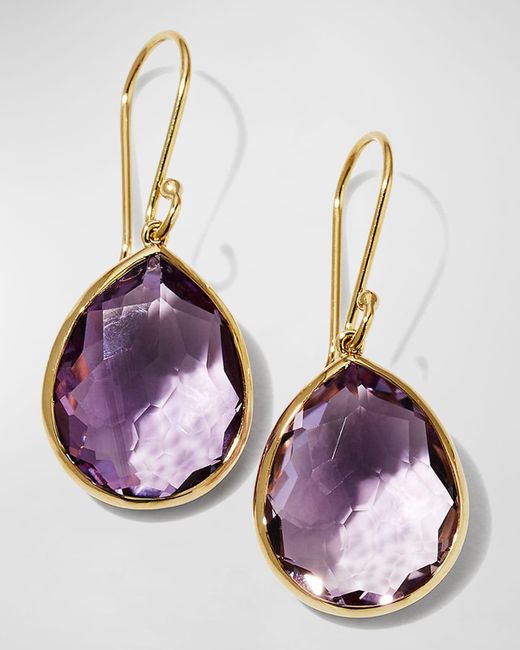 Ippolita Purple Small Teardrop Earrings In 18k Gold