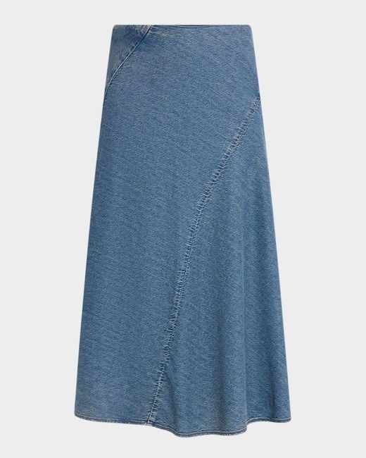 Rag & Bone Blue Ultra Featherweight Lisbon Midi Skirt