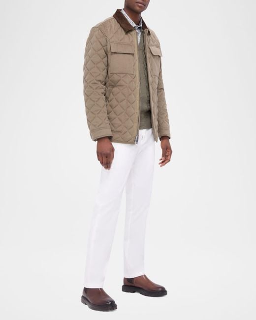 Bugatchi Brown Apos;S Concealed-Zip Quilted Jacket for men