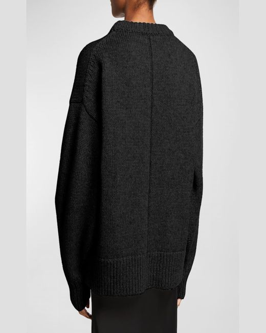 The Row Black Ophelia Wool-Cashmere Sweater