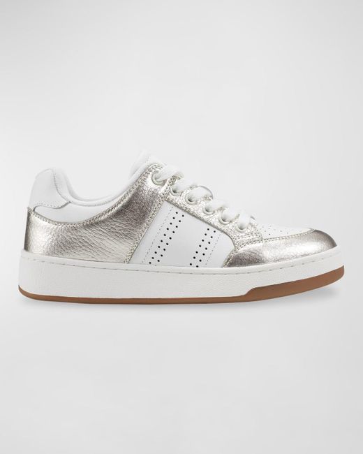 Marc Fisher White Bicolor Leather Low-top Sneakers