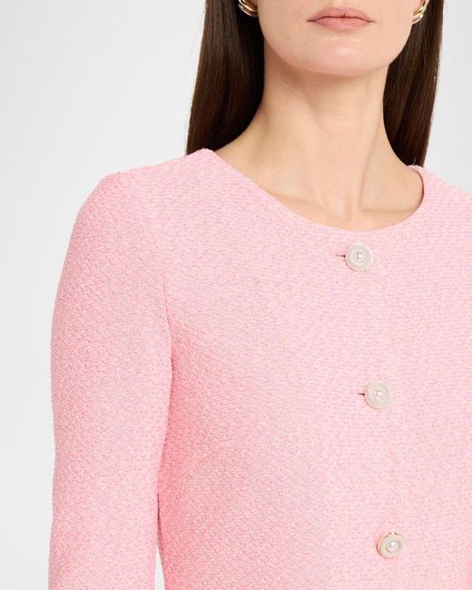 Misook Pink Button-Down Knit Mini Dress