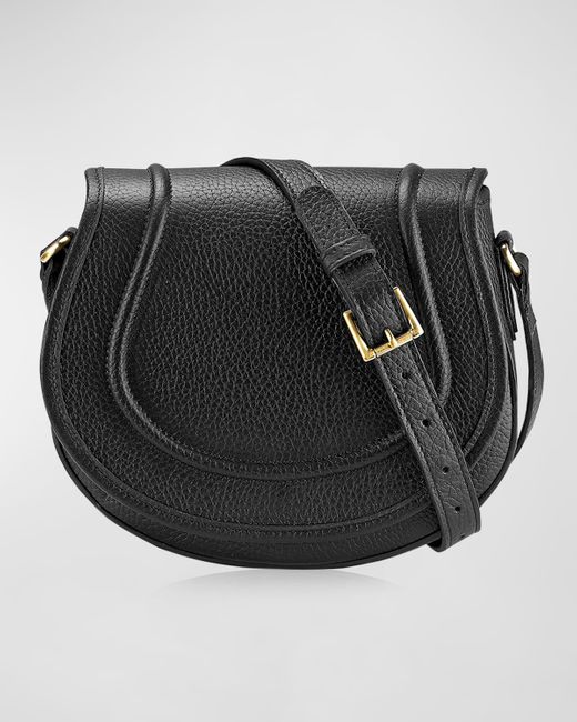 Gigi New York Black Jenni Saddle Leather Crossbody Bag