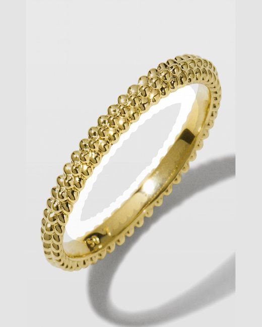 Lagos Metallic 18k Caviar Micro Bead Stack Ring, Size 7