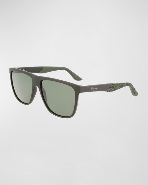 Ferragamo Multicolor Gancini Flat-Top Navigator Sunglasses for men