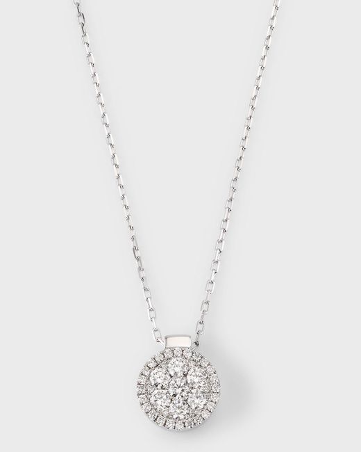 Frederic Sage White 18k Firenze Ii Round Diamond Cluster Pendant Necklace