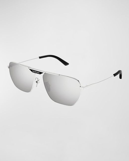 Balenciaga Metallic Bb0298Sm Metal Aviator Sunglasses for men