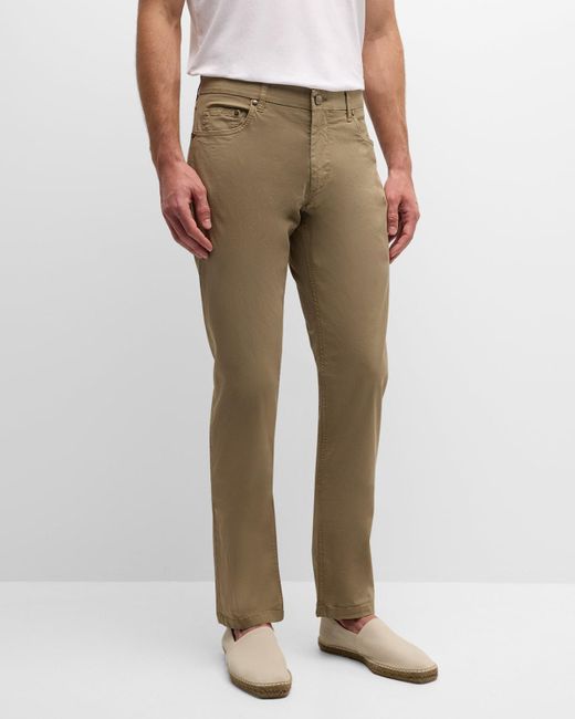 Corneliani Natural 5-Pocket Stretch Gabardine Pants for men