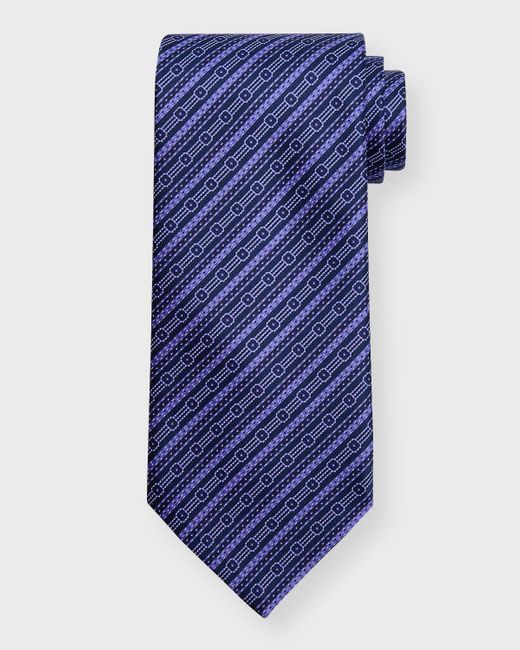 Stefano Ricci Blue Stripe-print Silk Tie for men