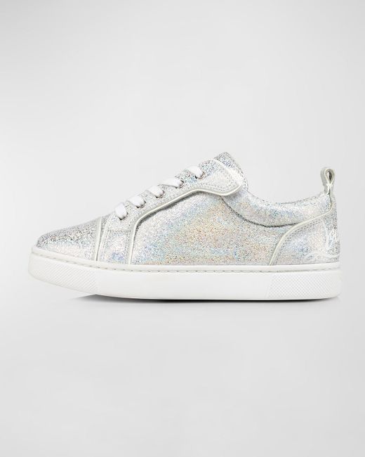 Christian Louboutin Girl's Funnyto Sparkle Leather Sneakers, Toddler ...