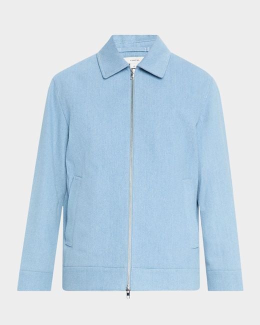 Vince Blue Zip-Front Twill Jacket