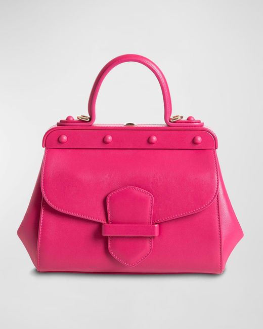 Franzi Pink Margherita Small Leather Top-handle Bag