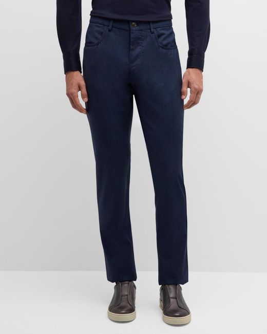 Canali Impeccabile Wool 5 Pocket Pants in Blue for Men Lyst