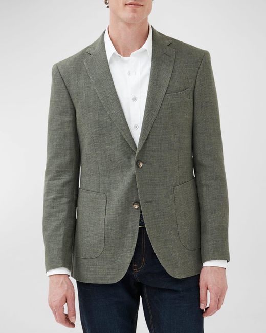 Rodd & Gunn Green The Cascades Wool-Linen Deconstructed Sport Jacket for men