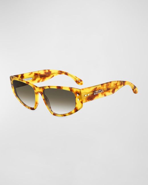 Isabel Marant Metallic Logo Acetate Cat-Eye Sunglasses