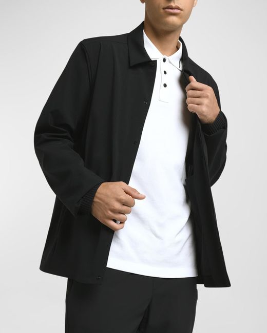 Moncler Black Girardin Solid Snap-Front Overshirt for men