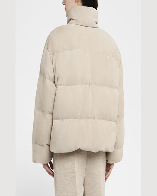 Loro Piana Natural Jools Soft Techno Suede Puffer Jacket
