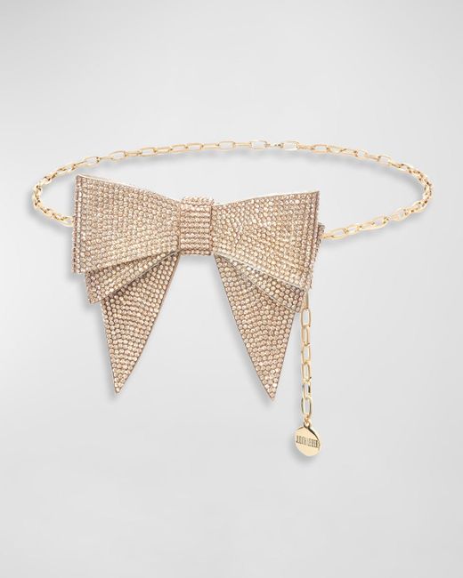 Judith Leiber Natural Crystal Bow Chain Belt