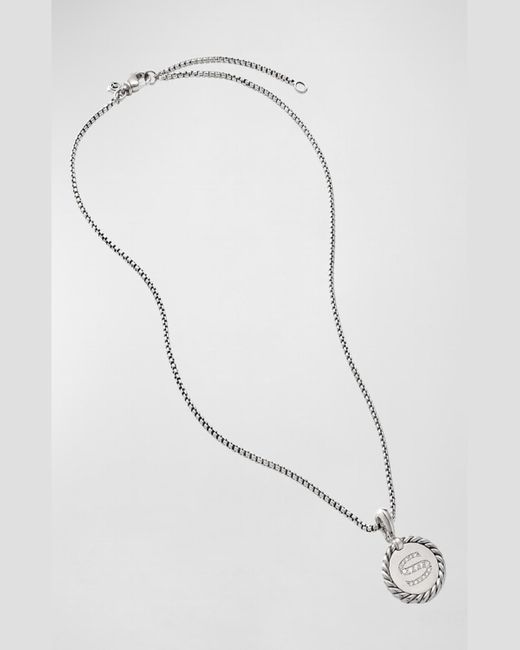 David Yurman White Collectible Diamond Initial S Necklace