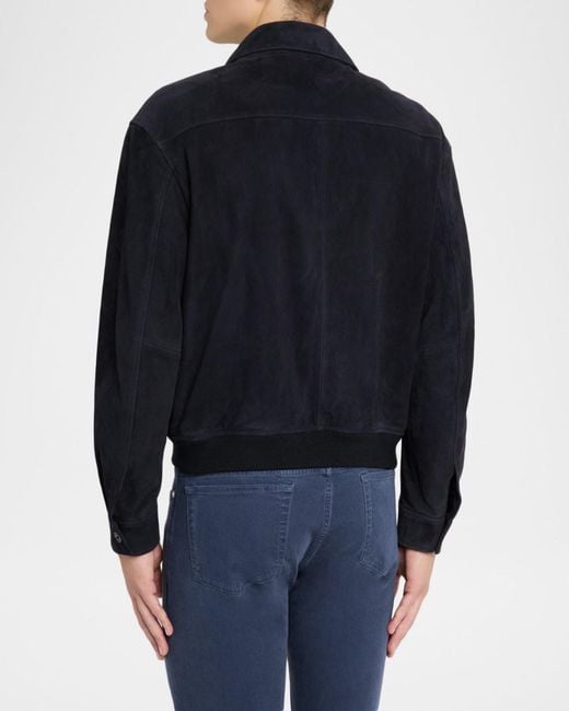 FRAME Blue Apos;S Suede Button-Front Blouson for men
