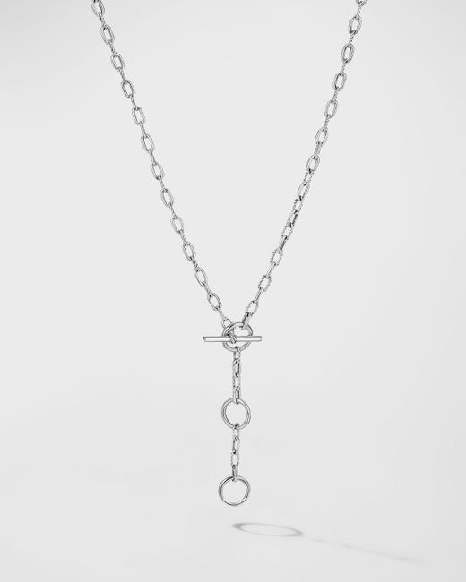 David Yurman White Dy Madison Three-ring Chain Necklace, 17"