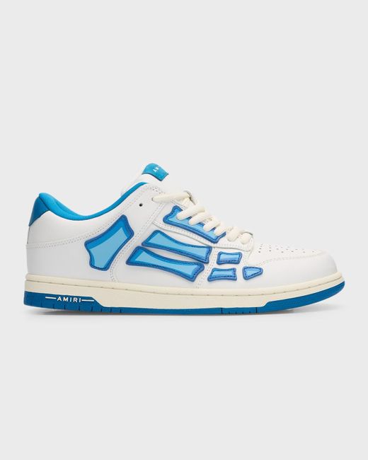 Amiri Blue Skel Mesh And Leather Chunky Low-Top Sneakers for men
