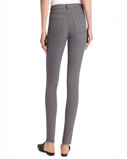 Lafayette 148 New York Gray Mercer Acclaimed Stretch Mid-Rise Skinny Jeans