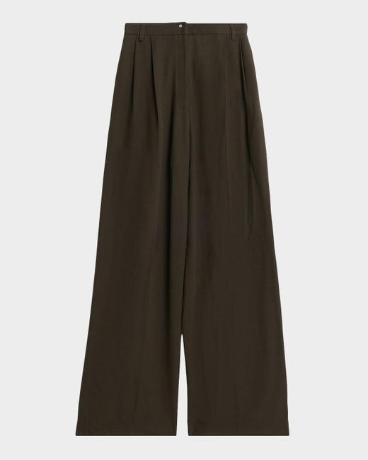 IRO Green Pallia Wide-Legs Wool Pants