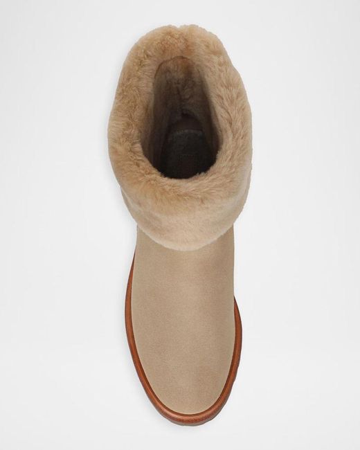 Vince Natural Cameron Shearling-Lined Suede Boots