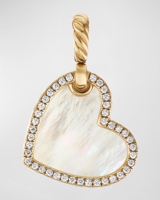 David Yurman Metallic Dy Elements Heart Pendant With Diamonds In 18k Gold, 20.3mm