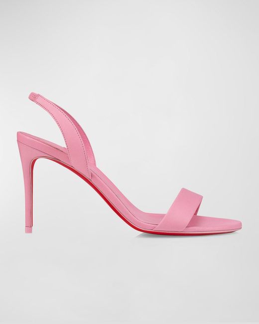 Christian Louboutin Pink O Marylin Leather Sole Halter Sandals