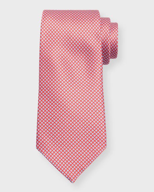 Stefano Ricci Pink Silk Micro-floral Tie for men