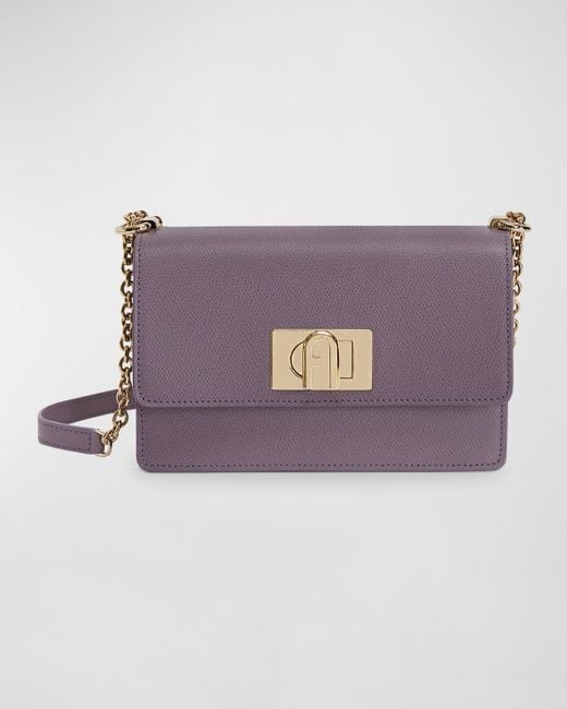 Furla Purple 1927 Mini Leather Crossbody Bag