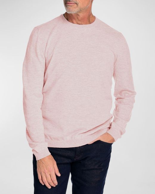 Fisher + Baker Pink Paxton Wool-cashmere Crewneck Sweater for men