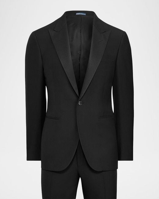 Polo Ralph Lauren Black Fairbanks Peaked-Lapel Wool Tuxedo for men