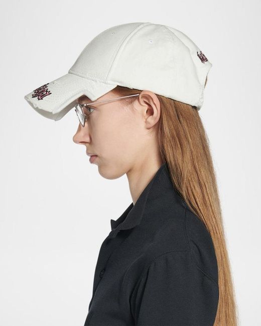 Balenciaga Gray Blackletter Script Logo Baseball Cap