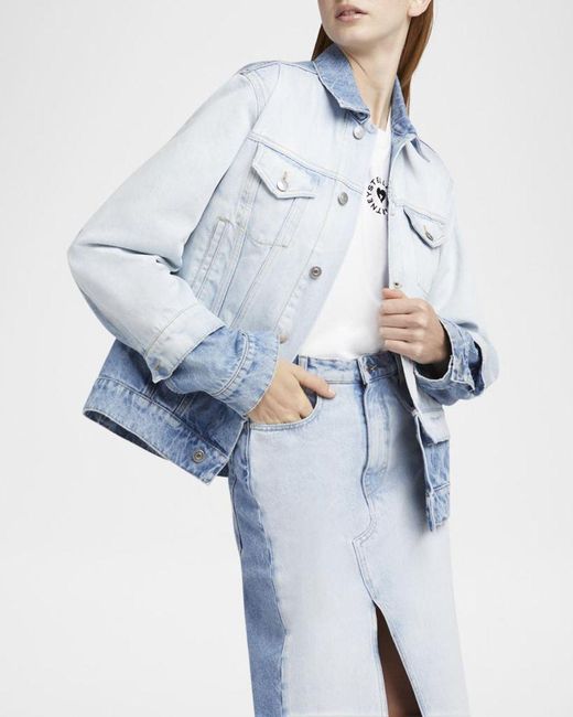 Stella McCartney Blue Mixed Denim Jacket