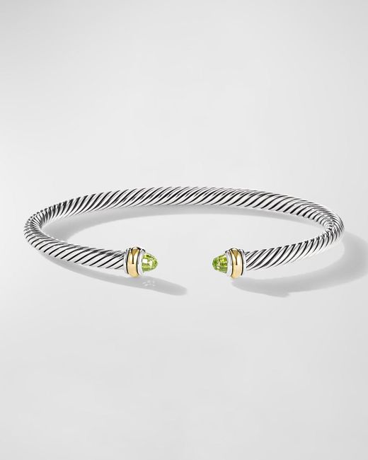 David Yurman Metallic Cable Bracelet With Gemstone