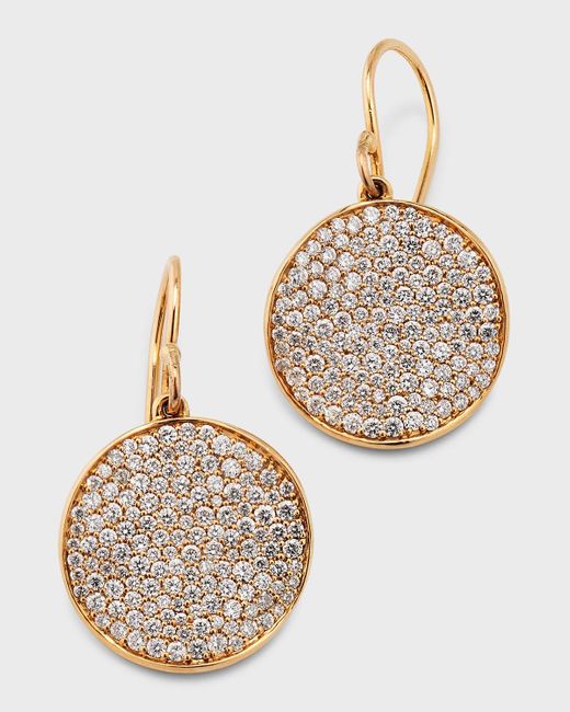 Ippolita Metallic 18k Rose Gold Stardust Medium Flower Disc Drop Earrings With Diamonds