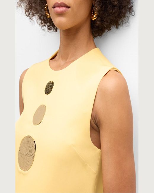 Alexis Yellow Vango Sleeveless Embellished Mini Shift Dress