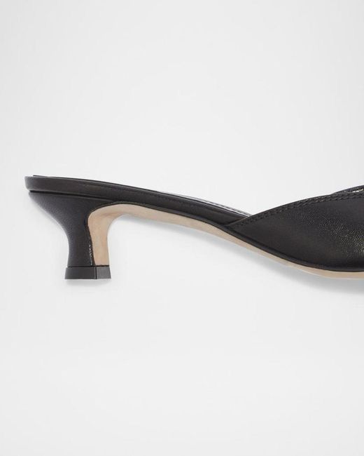 Aeyde Brown Danielle Leather Kitten Mule Pumps