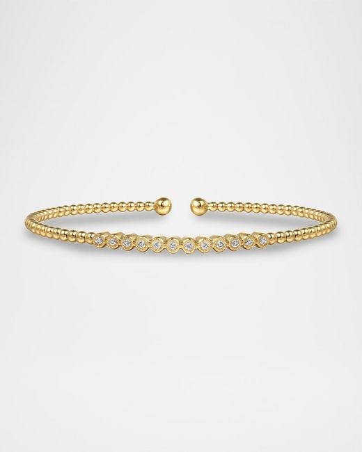 Gabriel & Co. Women's White 14K Bujukan Bead Diamond Bangle