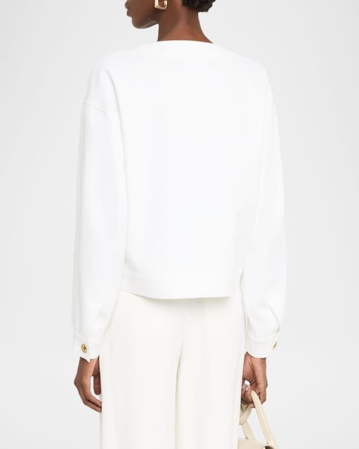Max Mara White Kiwi Button-Down Cotton Jacket